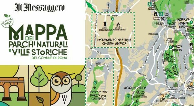 Parchi naturali e Ville Storiche di Roma, sabato la mappa in edicola con il Messaggero