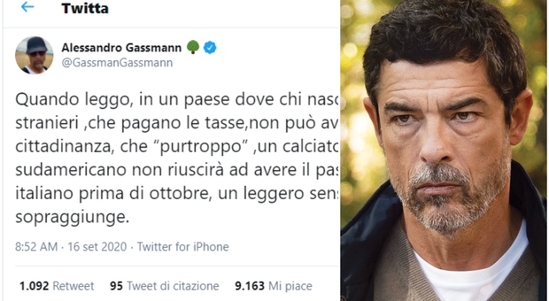 Suarez, Alessandro Gassmann: «Sono schifato, chi nasce da genitori stranieri non ha cittadinanza»