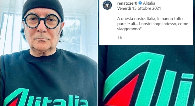 Alitalia, il triste addio di Renato Zero: «A questa Italia hanno tolto anche le ali»
