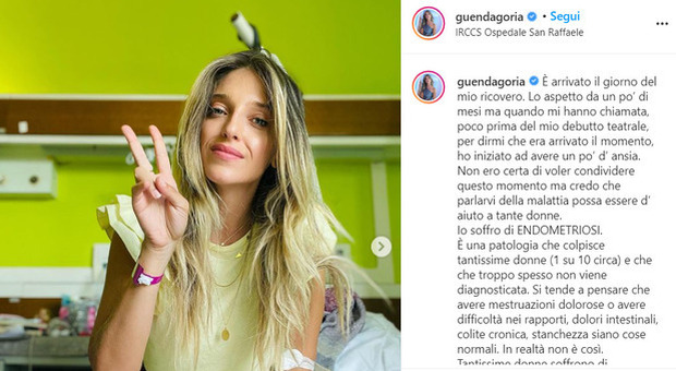 Guenda Goria ricoverata per endometriosi come Giorgia Soleri. Il post prima dell'intervento: «Pensatemi»