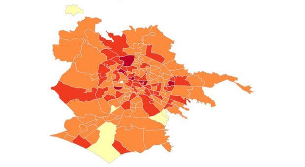 Covid Roma: mappa contagio: al Centro la situazione peggiore, quartiere Trieste maglia nera