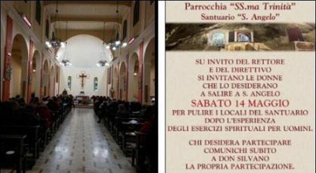 L'Aquila, al raduno «per soli uomini» nel monastero le donne invitate a fare le pulizie: è polemica