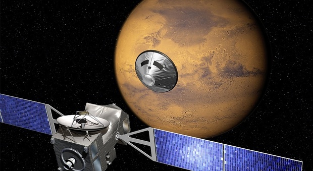 Exomars, il lander Schiaparelli si è separato dalla sonda e sta scendendo verso Meridiani Planum