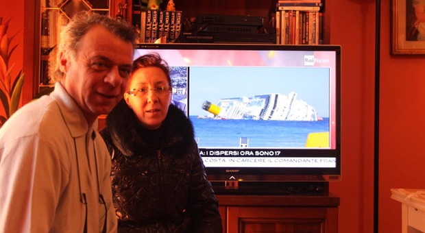 Italo Ginevri e Catia Antoniella all'indomani del naufragio