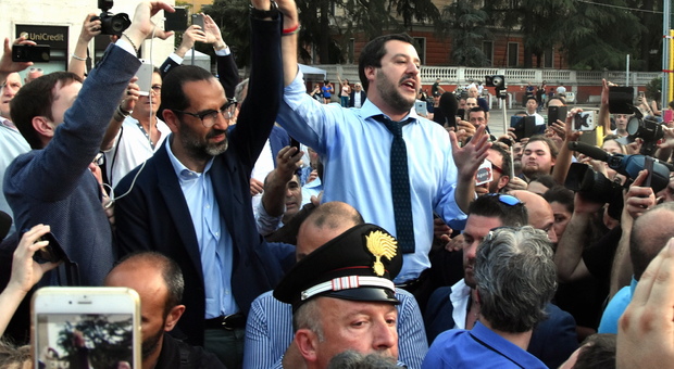 Il candidato Latini con il segretario Salvini