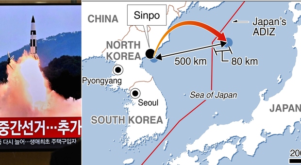Altri tre missili lanciati della Corea del Nord verso il Giappone: fermati i treni superveloci Shinkansen