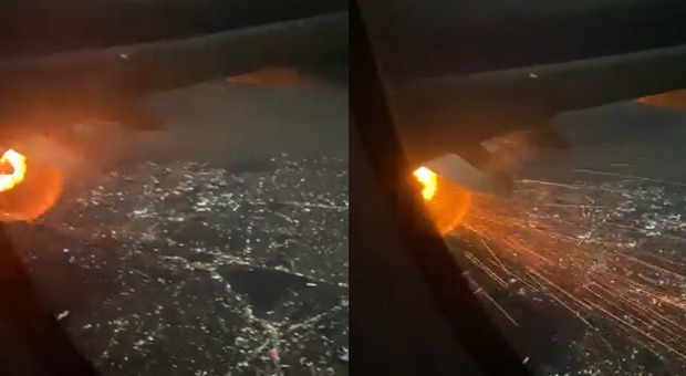 Aereo per gli Usa, il motore prende fuoco poco dopo il decollo: il video choc
