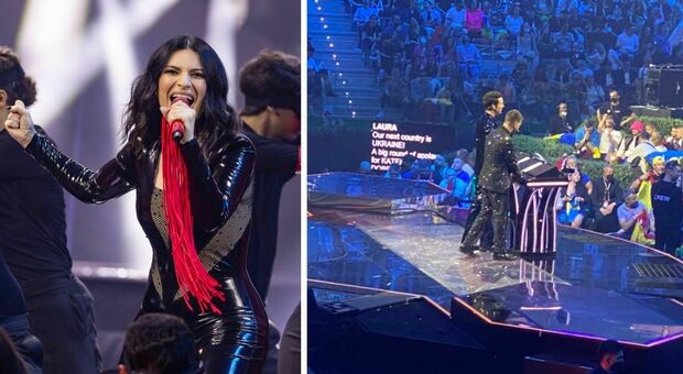 Laura Pausini, mistero all'Eurovision: assente sul palco all'annuncio della classifica. Poi torna: «Scusate»