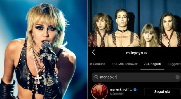 Miley Cyrus inizia a seguire i Maneskin su Instagram. E i fan sognano: «Vogliamo un duetto»