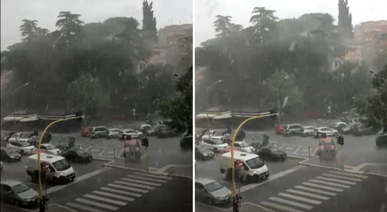 Maltempo a Roma, pioggia e forte grandine sulla Capitale