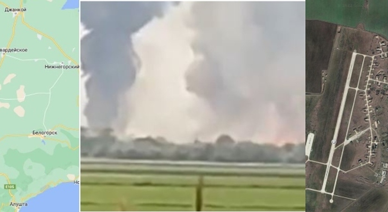 Crimea, incendio ed esplosioni di munizioni in una base russa. Mosca: «Sabotaggio»