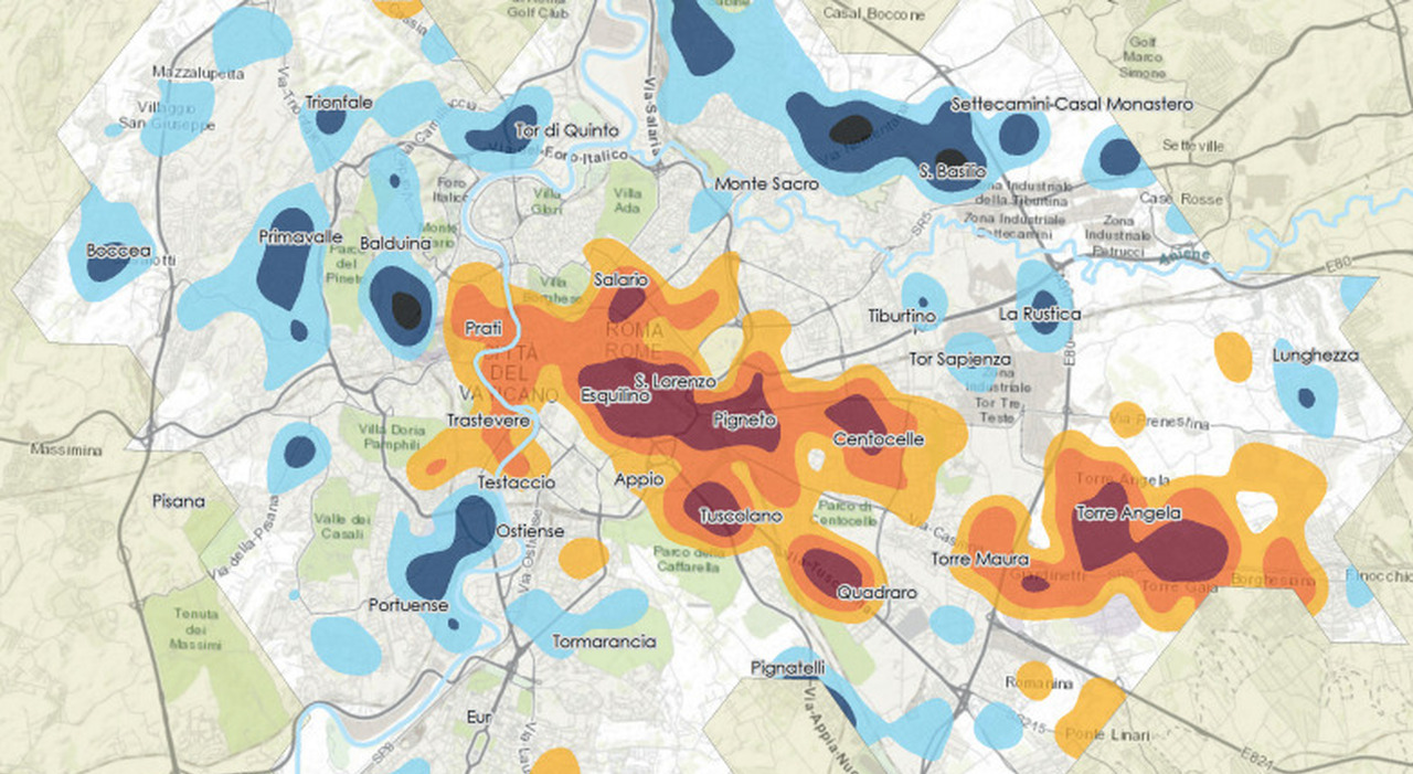 Roma, la mappa del tifo nella Capitale: «Tre romanisti per ogni laziale» Ecco i quartieri più giallorossi