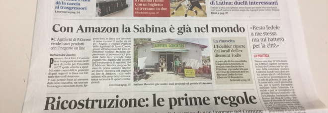 Una copia de Il Messaggero, edizione di Rieti, del 20 aprile 2017