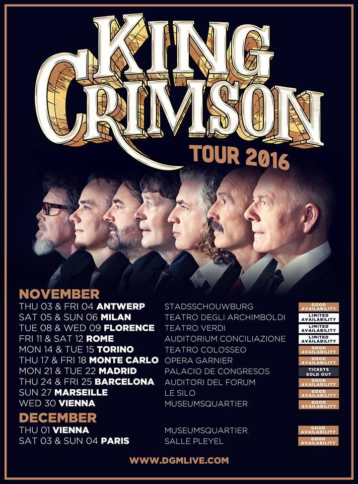 King Crimson, dopo il tour in Italia una nuova serie di concerti